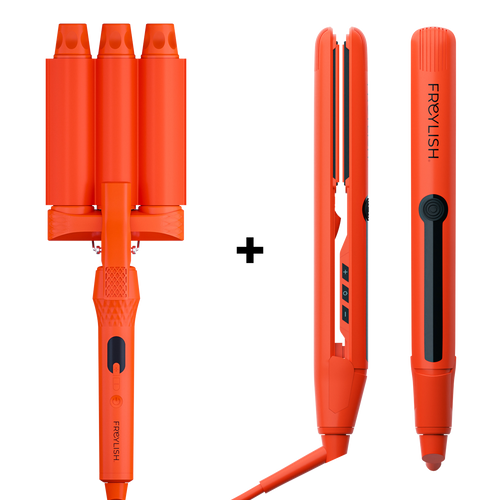 CERAMIC HAIR WAVE CURLER  + CERAMIC STRAIGHTENER WITH IONISER